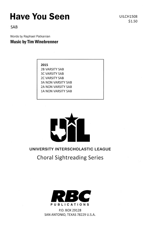 Have You Seen (SATB)