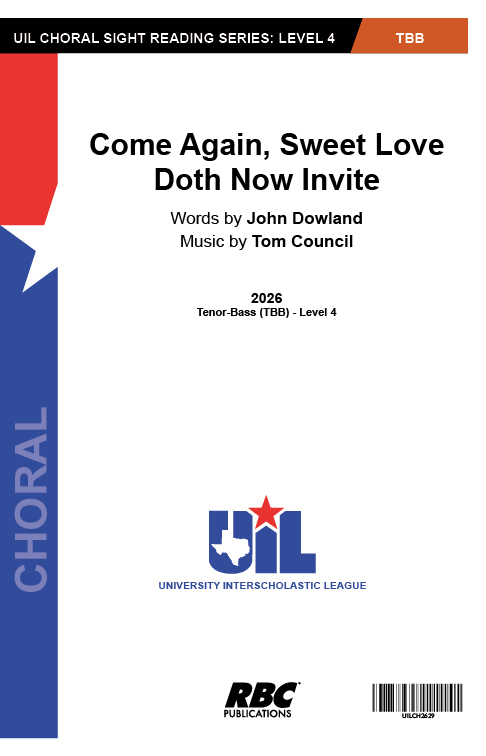 Come Again, Sweet Love Doth Now Invite (TBB Level 4)